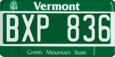 VT license plate BXP836