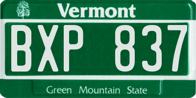 VT license plate BXP837