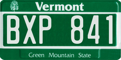 VT license plate BXP841