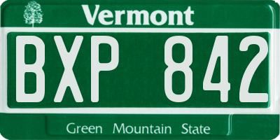 VT license plate BXP842