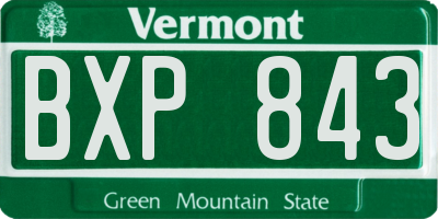 VT license plate BXP843
