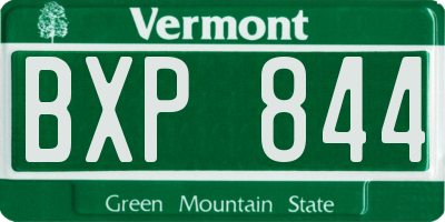 VT license plate BXP844