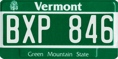 VT license plate BXP846