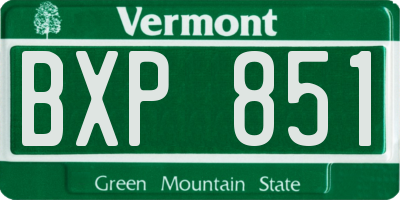 VT license plate BXP851