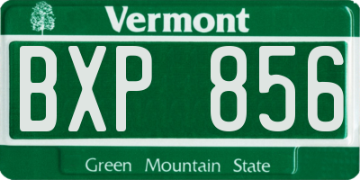 VT license plate BXP856