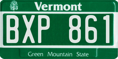 VT license plate BXP861