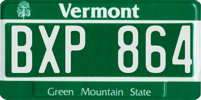 VT license plate BXP864