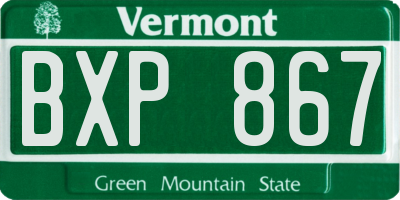 VT license plate BXP867