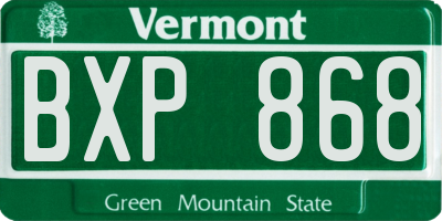 VT license plate BXP868