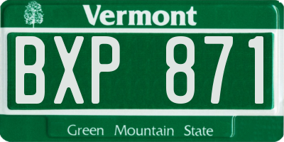 VT license plate BXP871