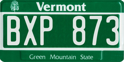 VT license plate BXP873