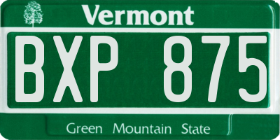 VT license plate BXP875
