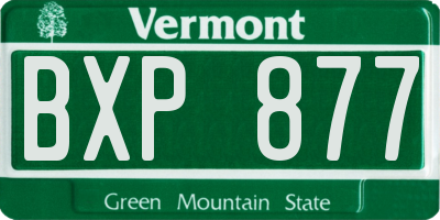VT license plate BXP877