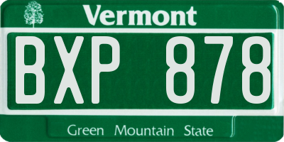 VT license plate BXP878
