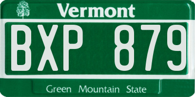 VT license plate BXP879