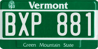VT license plate BXP881