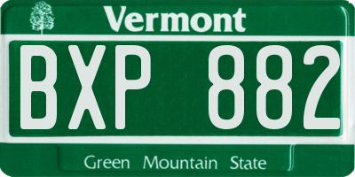 VT license plate BXP882