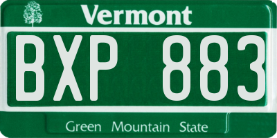 VT license plate BXP883