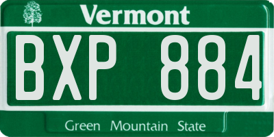 VT license plate BXP884