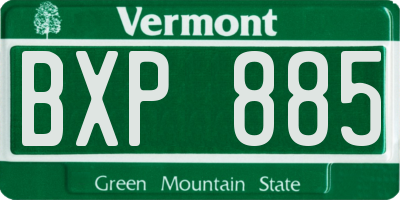 VT license plate BXP885