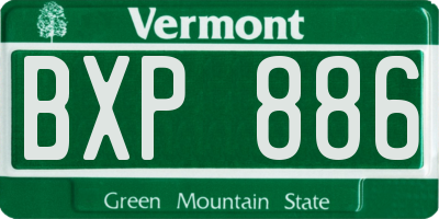 VT license plate BXP886
