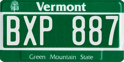 VT license plate BXP887