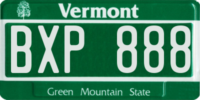 VT license plate BXP888