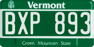VT license plate BXP893