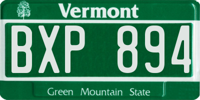 VT license plate BXP894