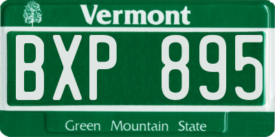 VT license plate BXP895