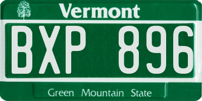 VT license plate BXP896
