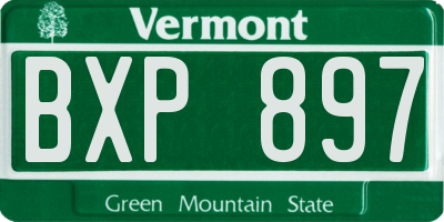 VT license plate BXP897