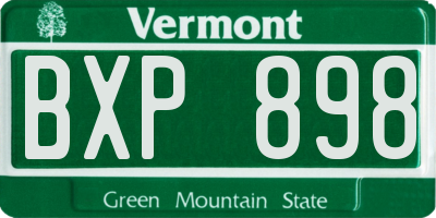 VT license plate BXP898