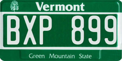 VT license plate BXP899