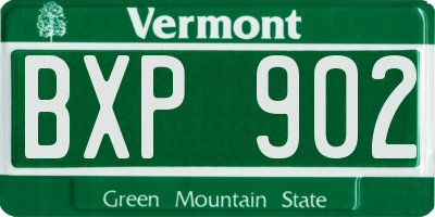 VT license plate BXP902