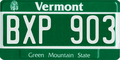VT license plate BXP903