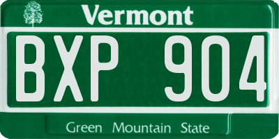 VT license plate BXP904