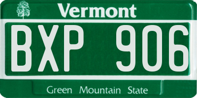 VT license plate BXP906