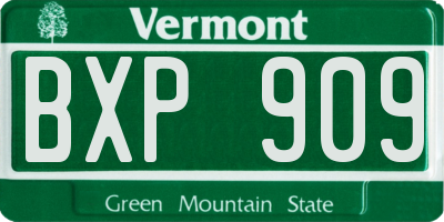 VT license plate BXP909