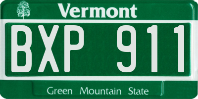 VT license plate BXP911