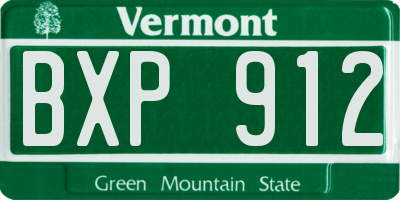 VT license plate BXP912
