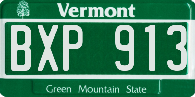 VT license plate BXP913