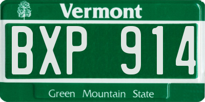 VT license plate BXP914