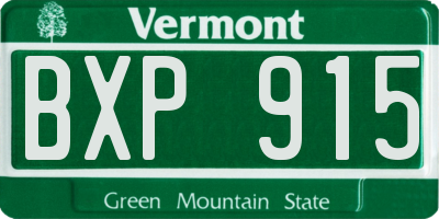 VT license plate BXP915
