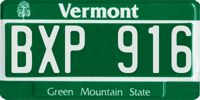 VT license plate BXP916