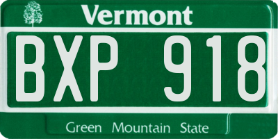 VT license plate BXP918