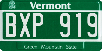 VT license plate BXP919