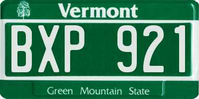 VT license plate BXP921
