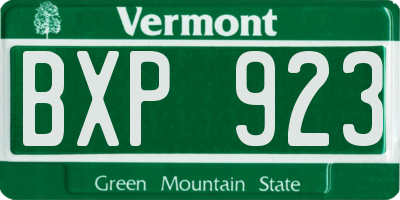 VT license plate BXP923