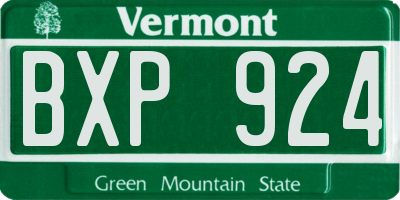 VT license plate BXP924